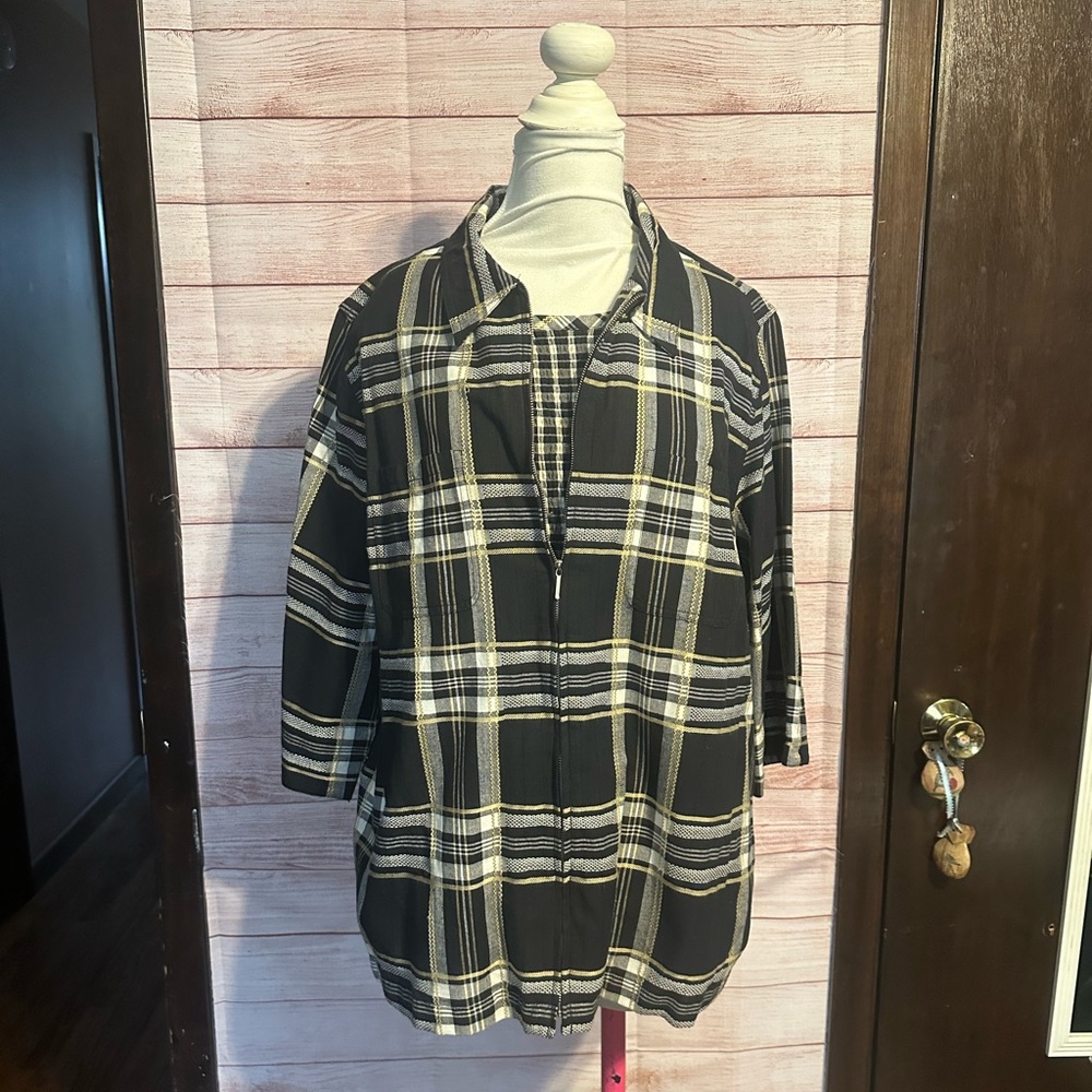 Plaid blazer/cami set